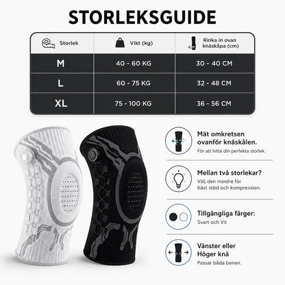 Knæstøtte med dynamisk kompression