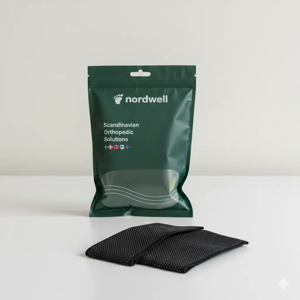 Fotvalvsstöd med kompression från NordWell med förpackning