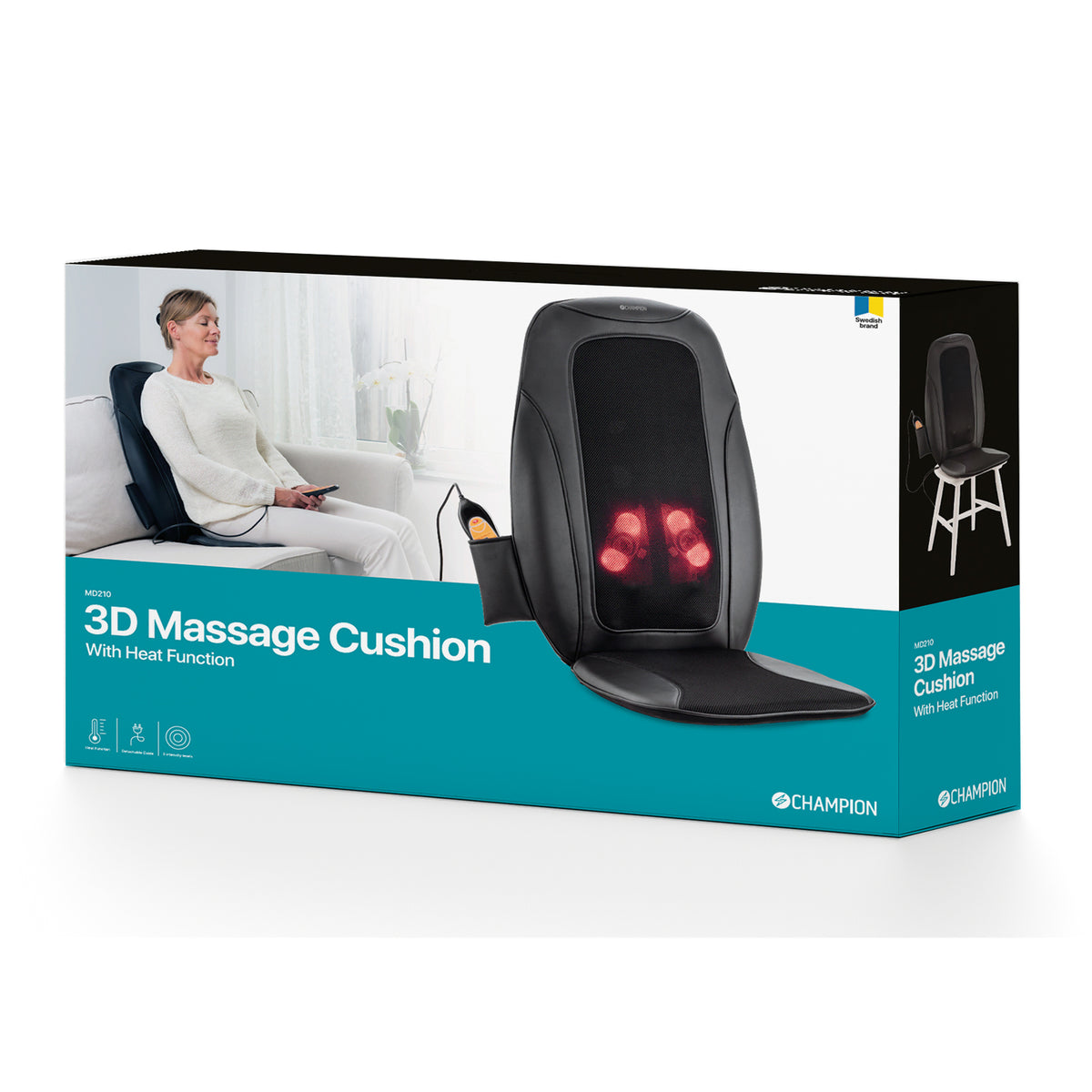 Champion MD210 3D massagedyna med värmefunktion i originalförpackning
