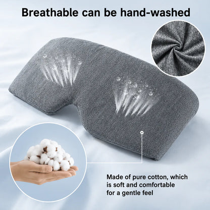 Grå bomullsmjuk sovmask i andningsbart och handtvättbart material.