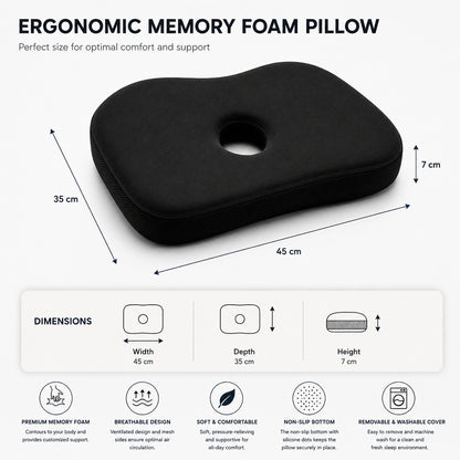 Ergonomisk minneskudde storlek
