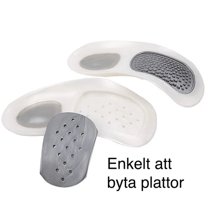 Inlägget byts enkelt i fickan under hålfotsstödets fotvalv.