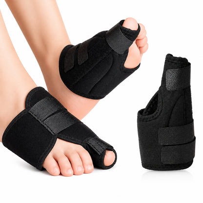 Hallux valgus nattstöd med justerbara remmar som ger stöd och hjälper till att hålla stortån i ett mer neutralt läge.