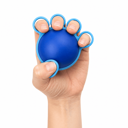 Handtränare med ergonomiskt grepp i blå färg