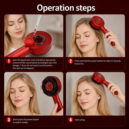 Steg-för-steg-guide för användning av hårbottenmassage med rödljusterapi och vätskebehållare