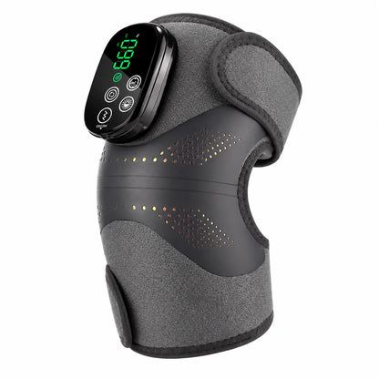Knämassage med rödljusterapi, värme och vibration för stöd och avslappning av knäleden.
