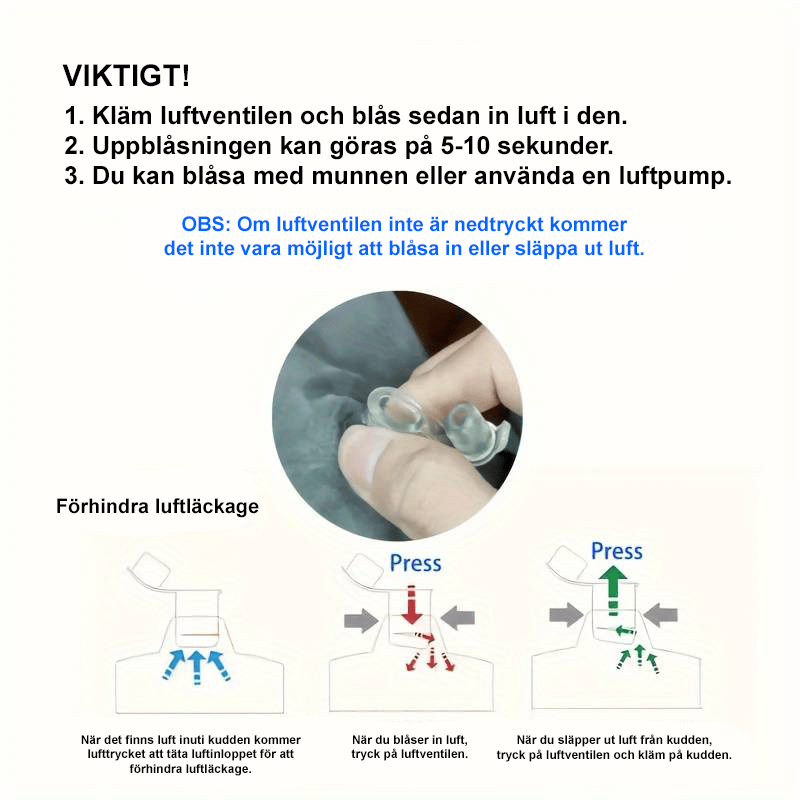 Närbild på kuddens form och material