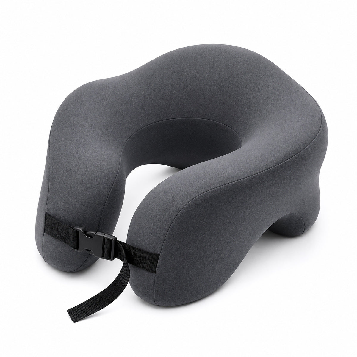 Resekudde med huvudstöd i ergonomisk design som ger stabilt stöd för nacke och huvud under resor.