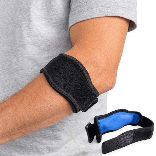 Stöd för tennisarmbåge som ger riktad kompression runt underarmen