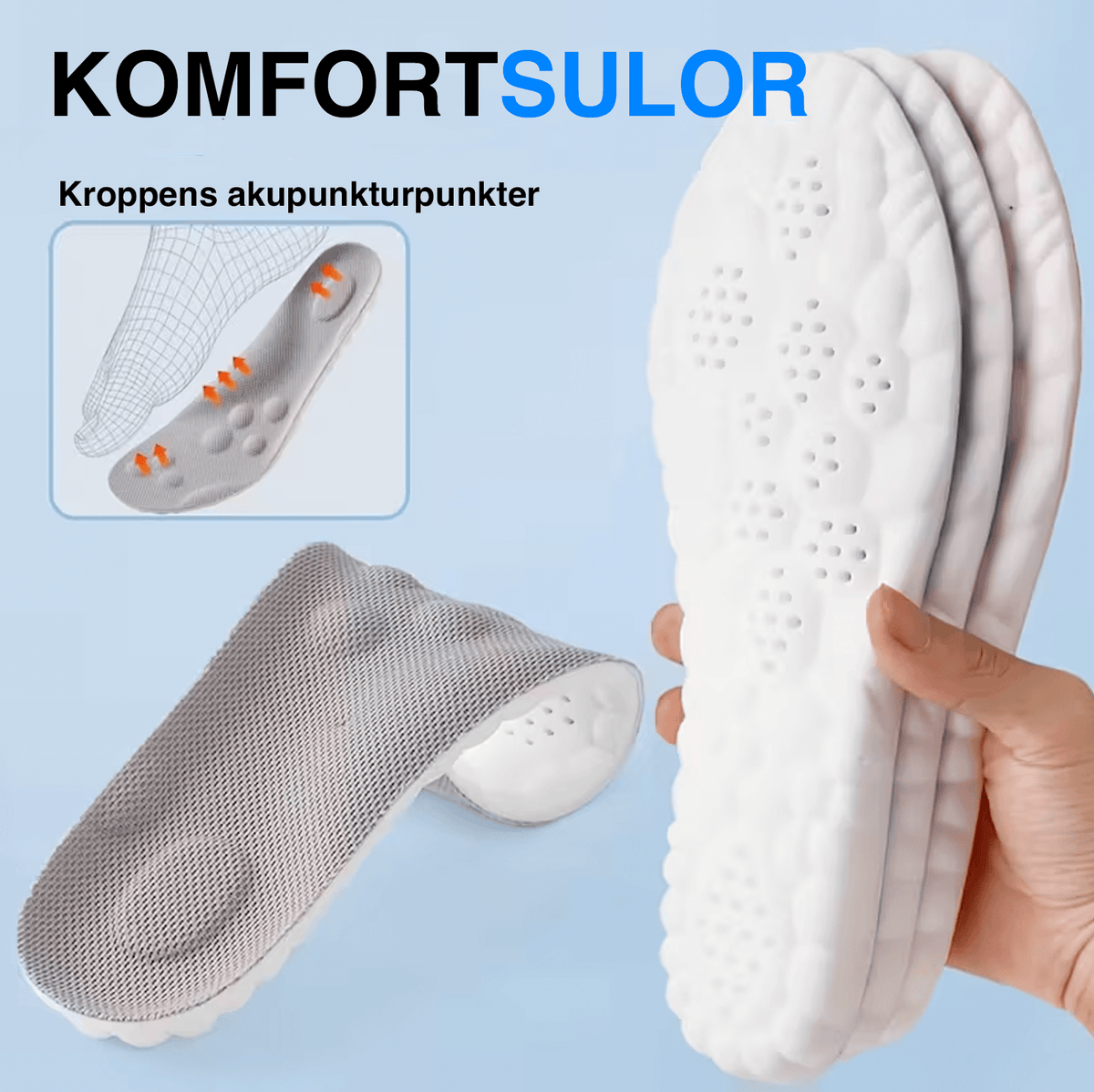 Stötdämpande sulor med massagesupport