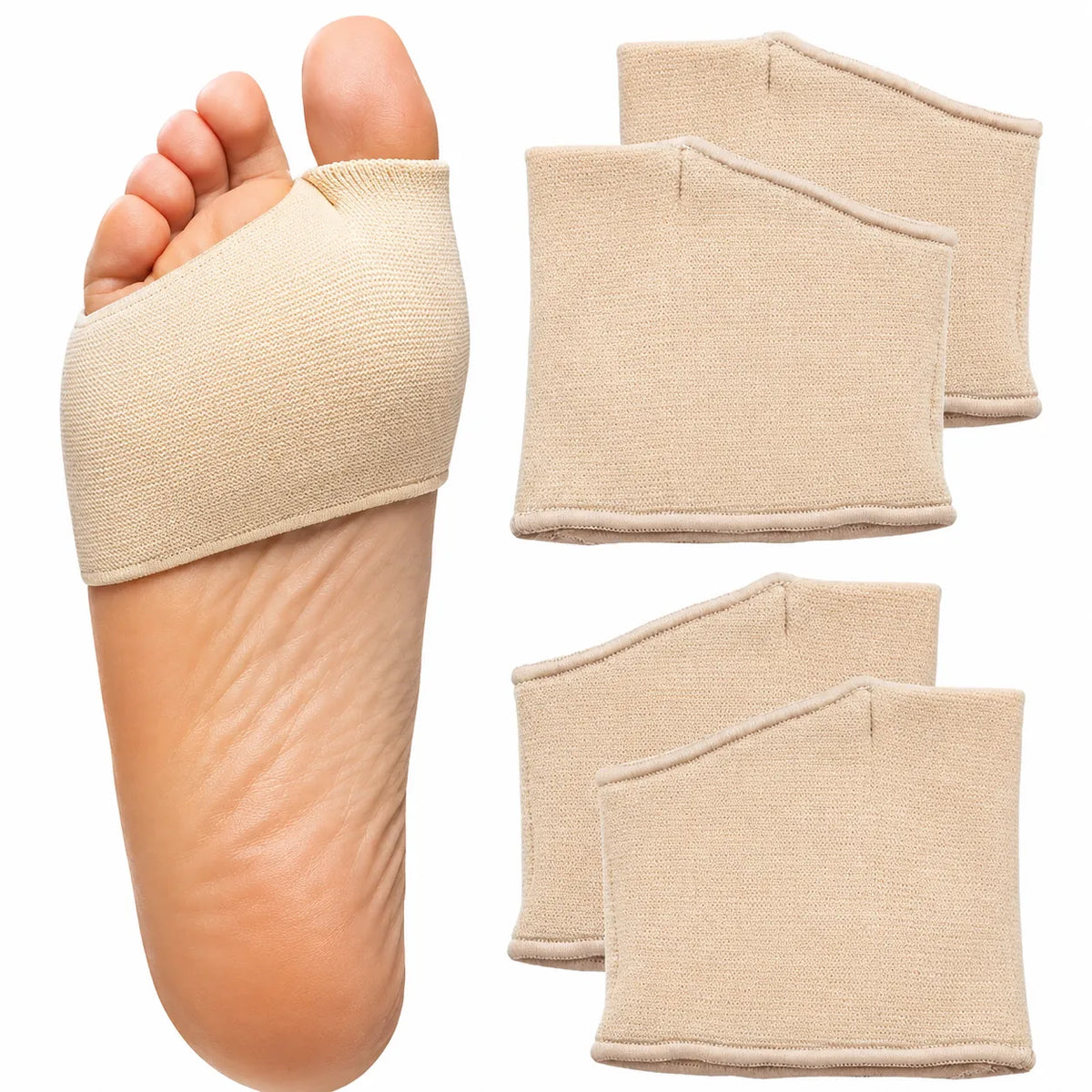 Beiga tryckavlastande framfotsstöd som ger dämpning och komfort för framfoten vid gång.